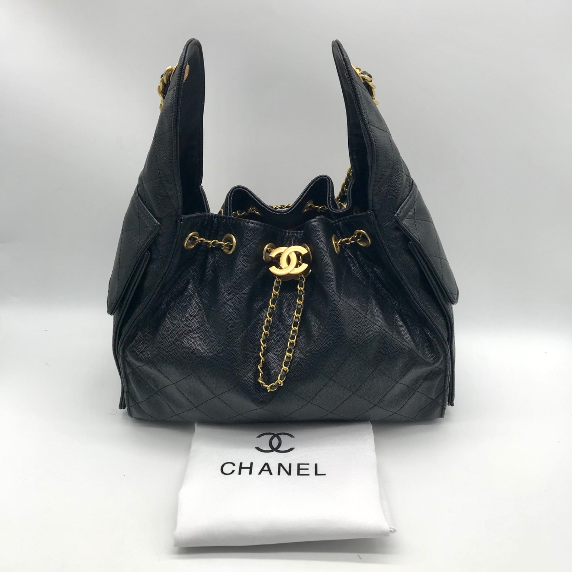 Chanel Black Calfskin Leather 25 Chain Shoulder Bag