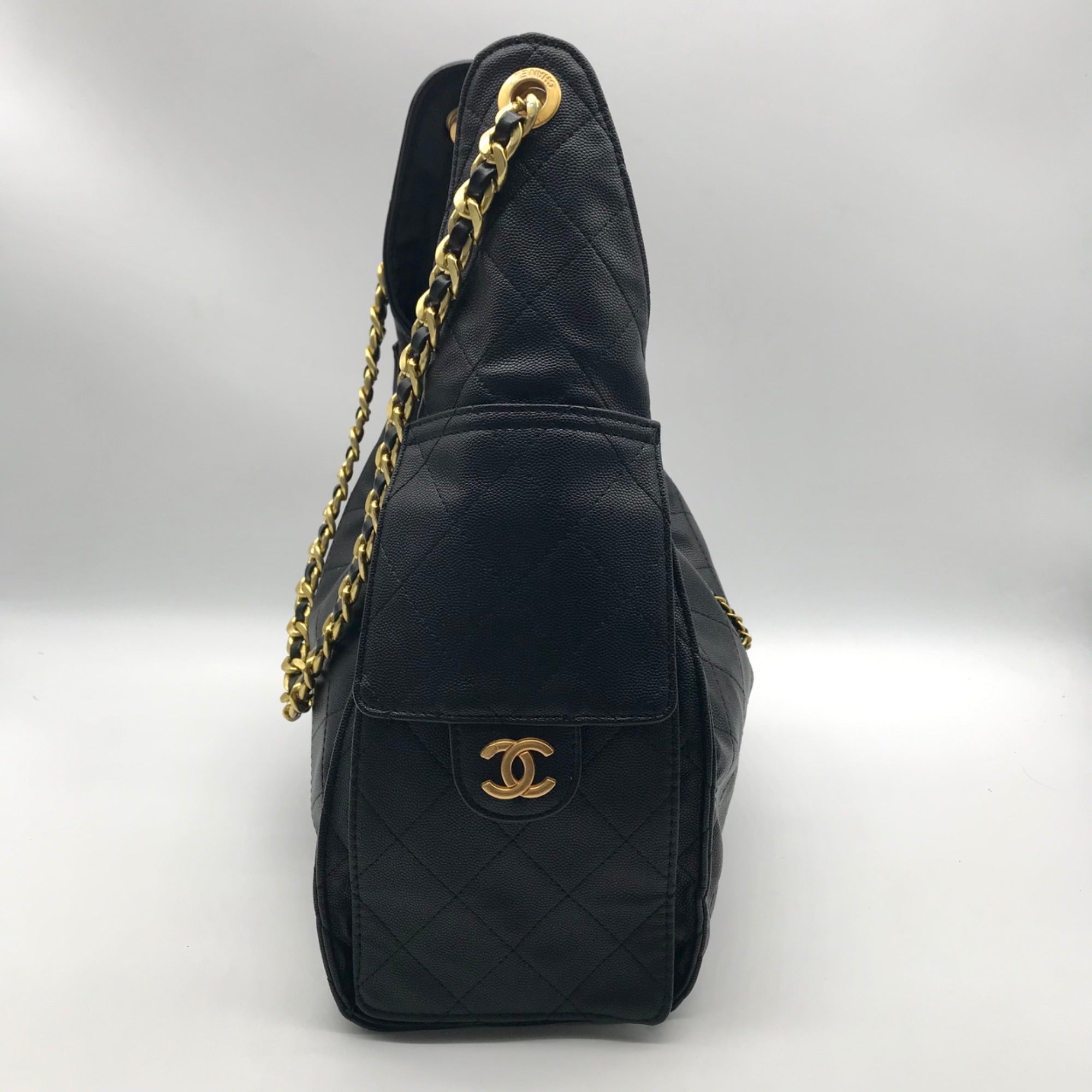 Chanel Black Calfskin Leather 25 Chain Shoulder Bag