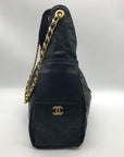 Chanel Black Calfskin Leather 25 Chain Shoulder Bag