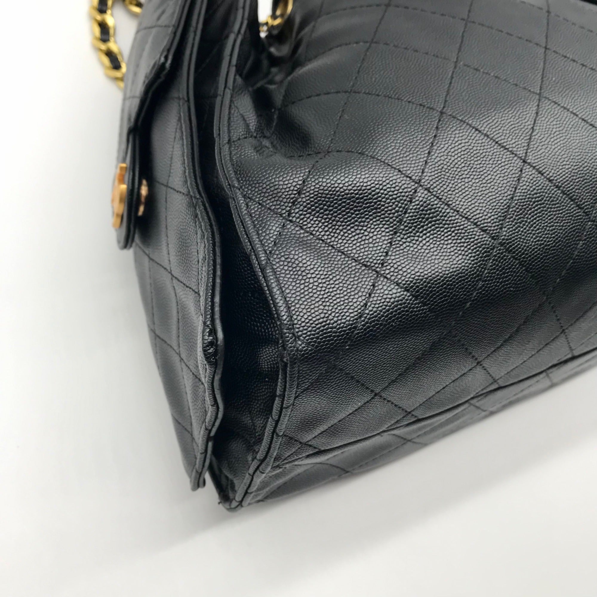Chanel Black Calfskin Leather 25 Chain Shoulder Bag