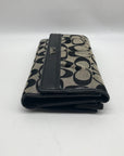 Coach Gray Monogram Canvas Cinched Wallet