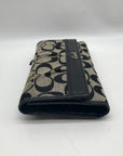 Coach Gray Monogram Canvas Cinched Wallet