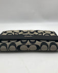 Coach Gray Monogram Canvas Cinched Wallet