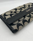 Coach Gray Monogram Canvas Cinched Wallet