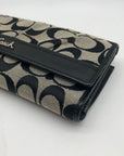 Coach Gray Monogram Canvas Cinched Wallet