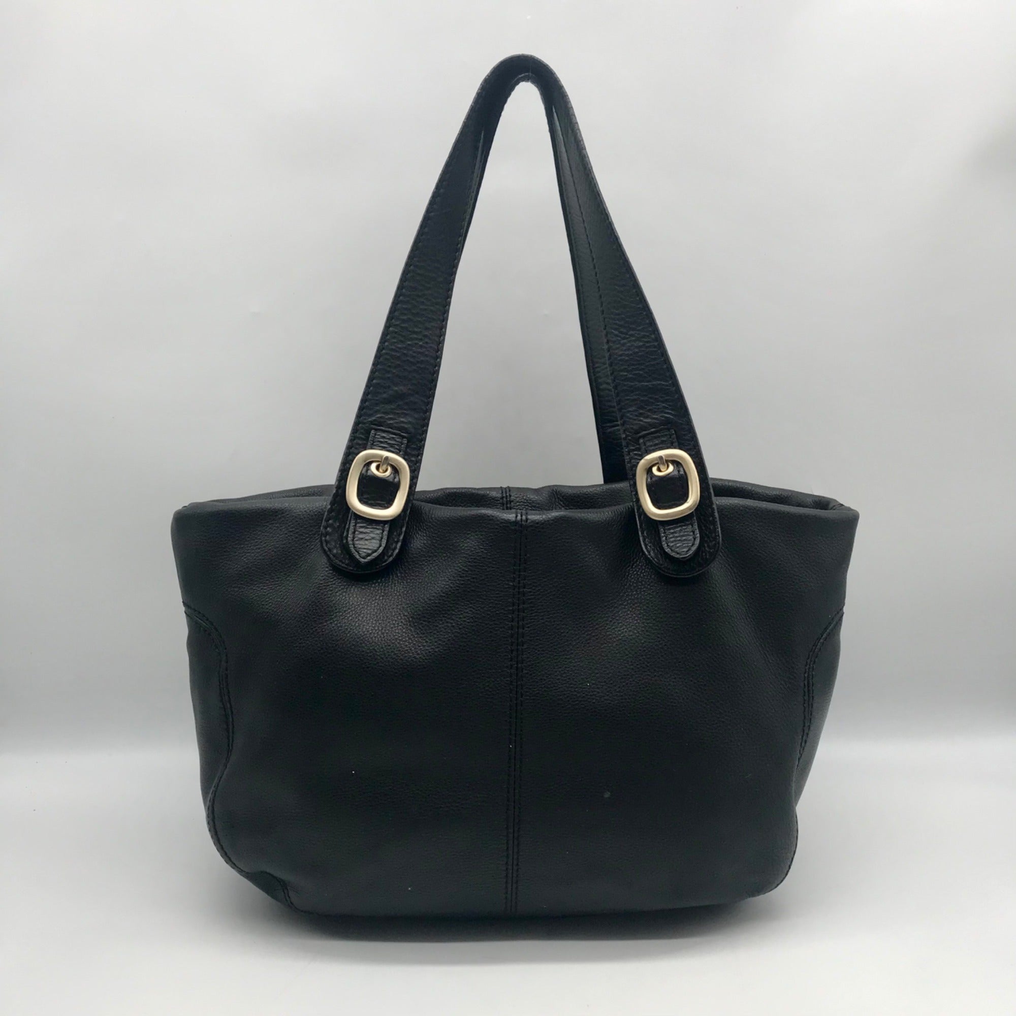 Michael Kors Black Pebbled Leather Hudson Downtown Tote Bag