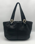 Michael Kors Black Pebbled Leather Hudson Downtown Tote Bag