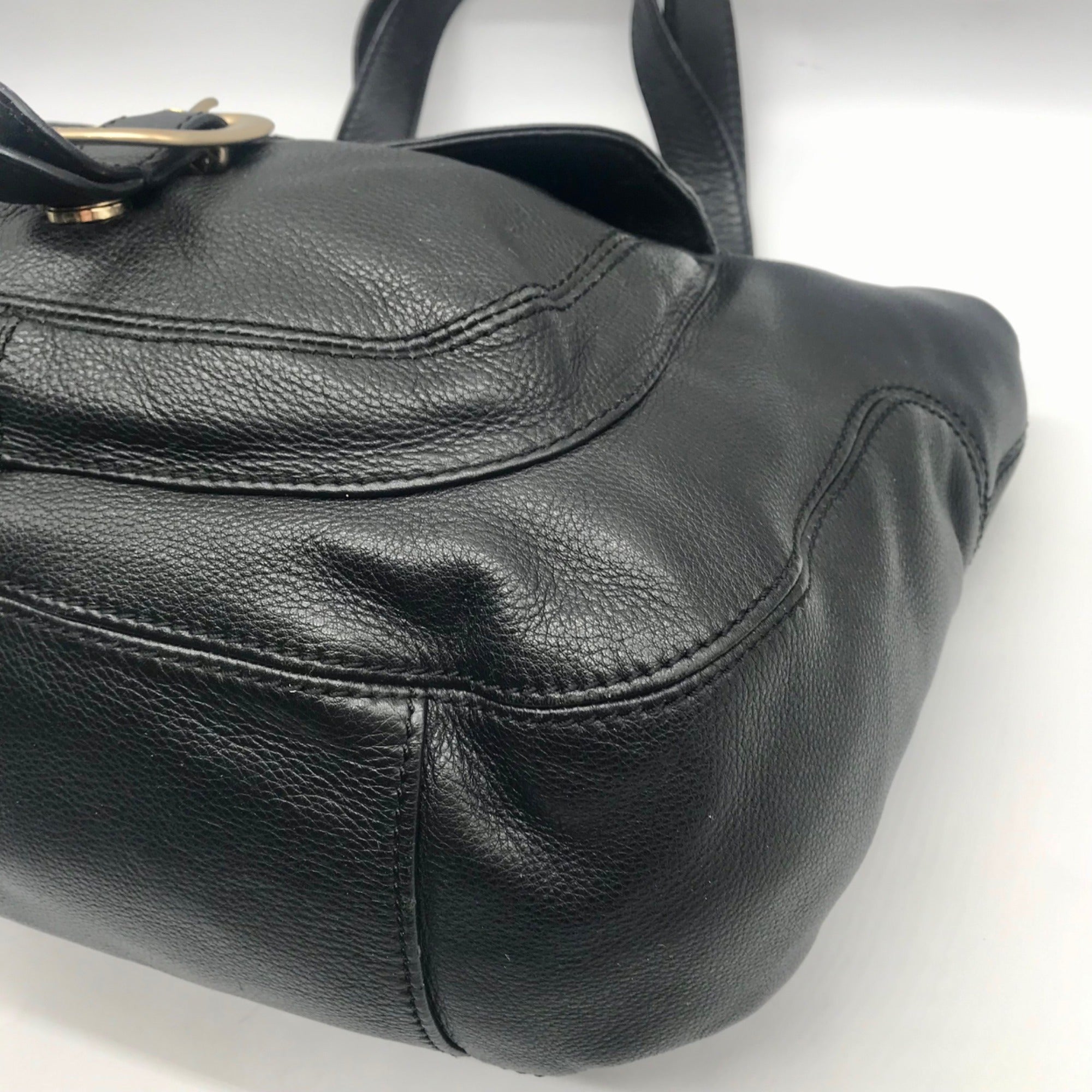 Michael Kors Black Pebbled Leather Hudson Downtown Tote Bag