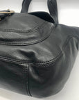 Michael Kors Black Pebbled Leather Hudson Downtown Tote Bag