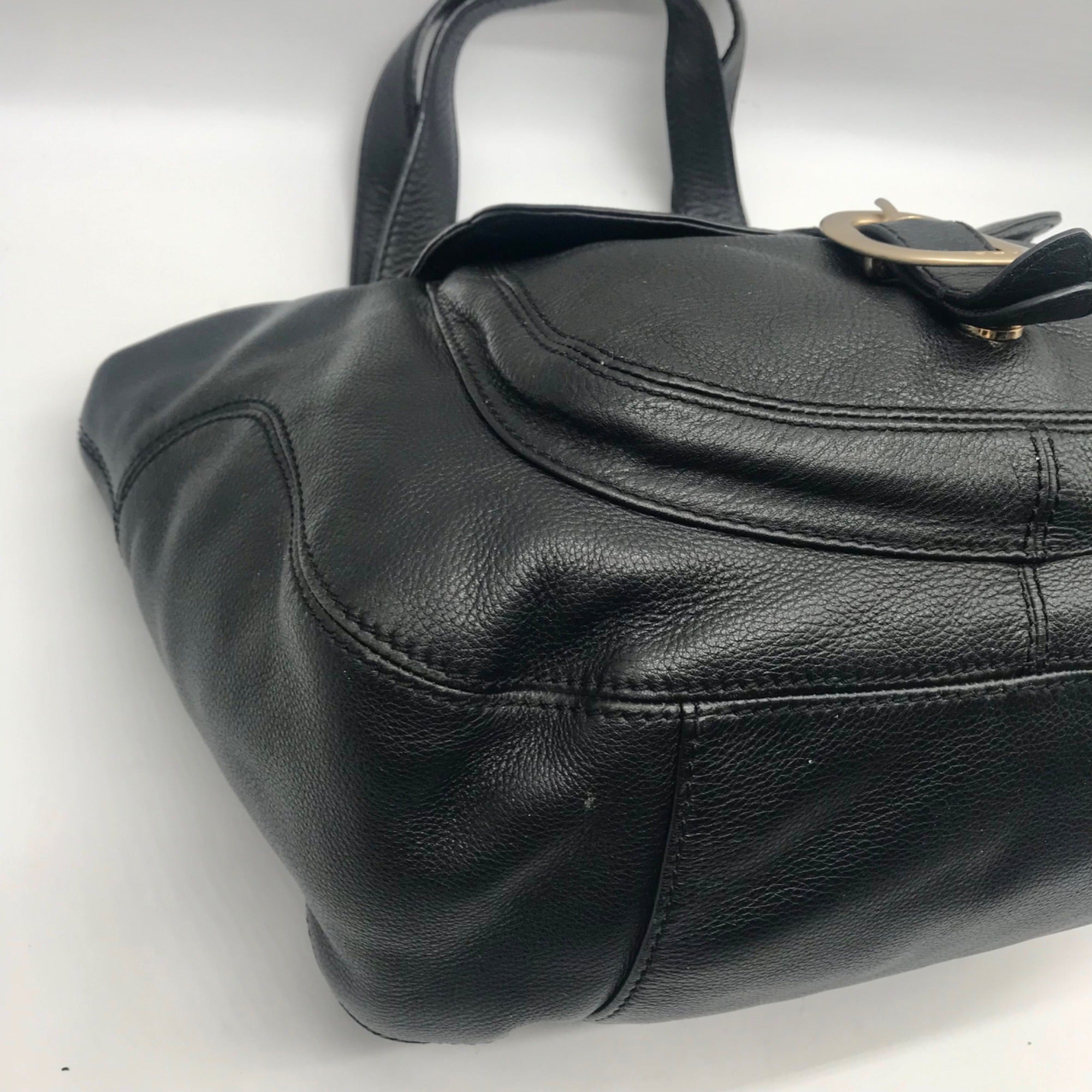 Michael Kors Black Pebbled Leather Hudson Downtown Tote Bag