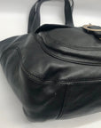 Michael Kors Black Pebbled Leather Hudson Downtown Tote Bag