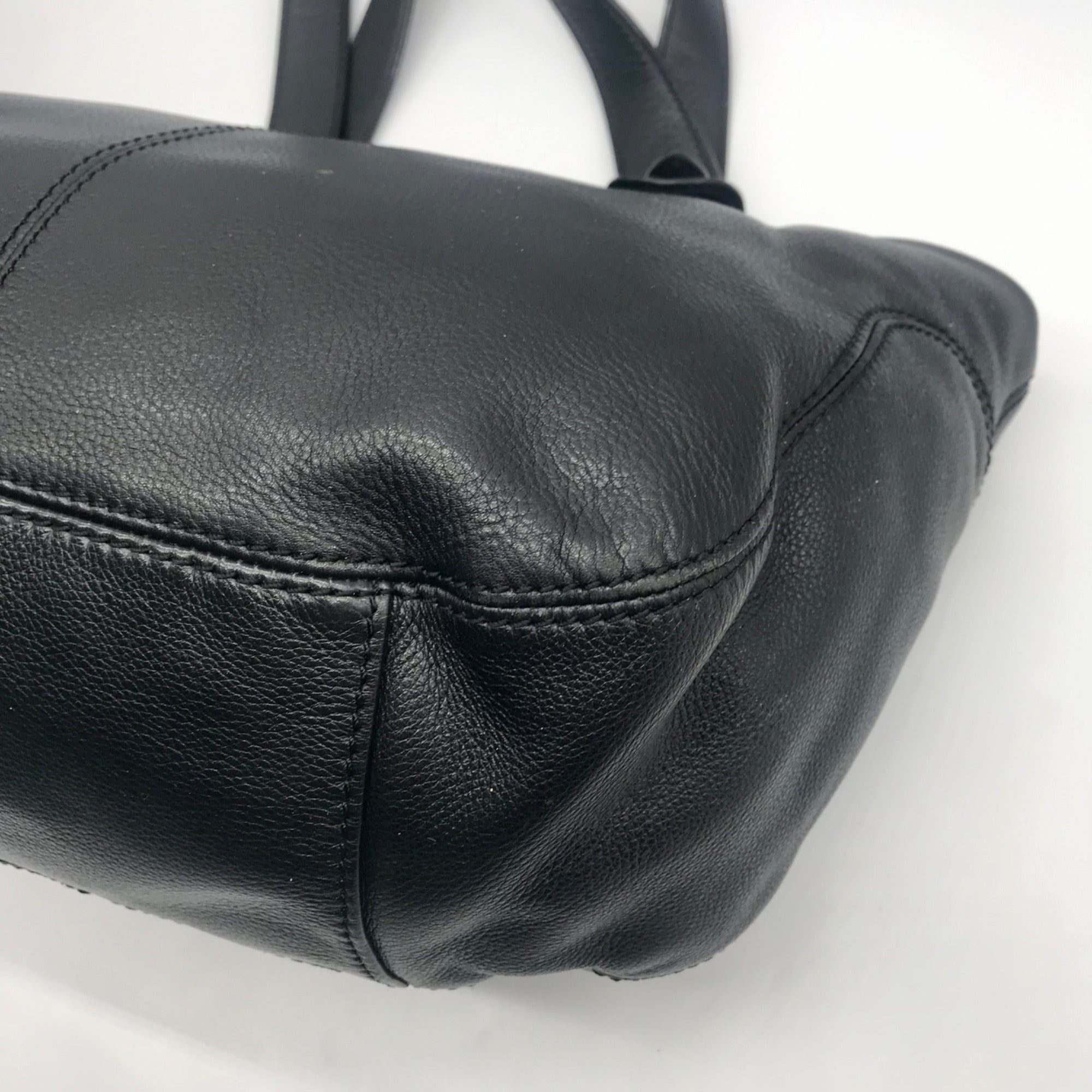 Michael Kors Black Pebbled Leather Hudson Downtown Tote Bag