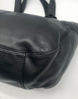 Michael Kors Black Pebbled Leather Hudson Downtown Tote Bag
