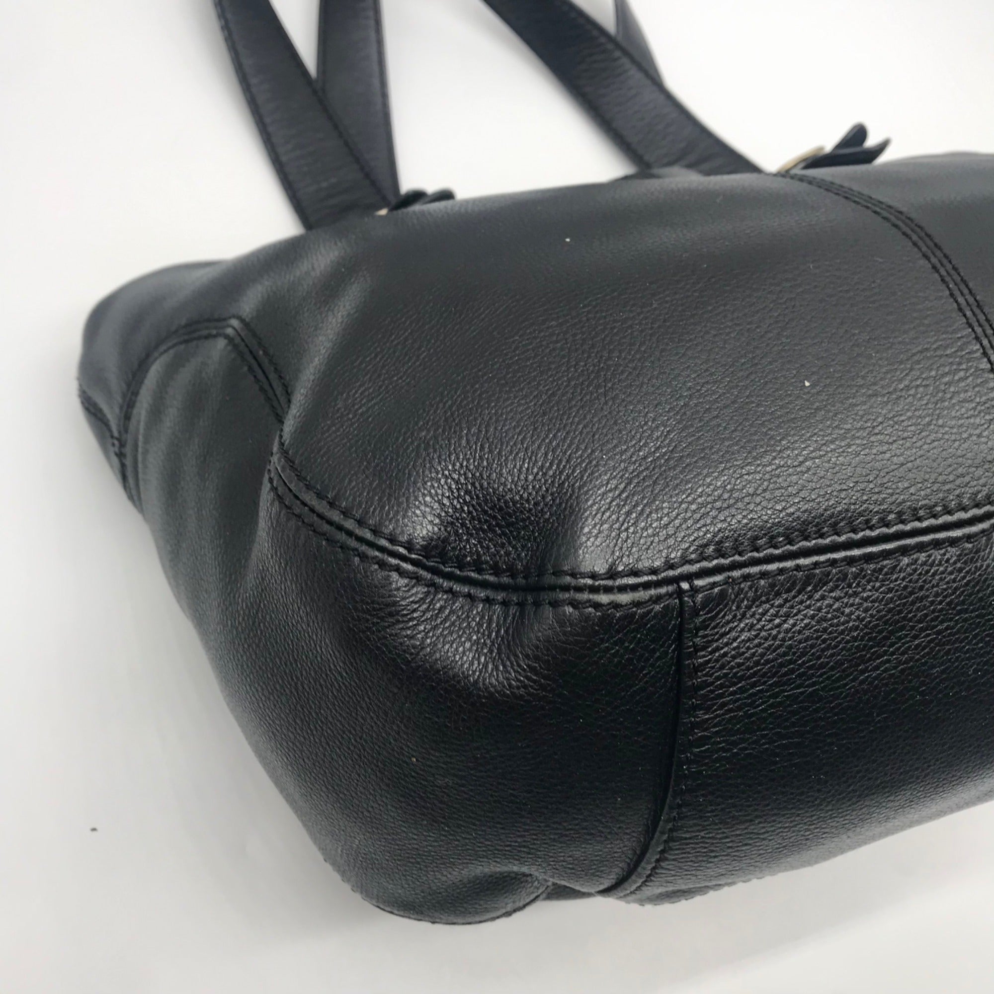 Michael Kors Black Pebbled Leather Hudson Downtown Tote Bag