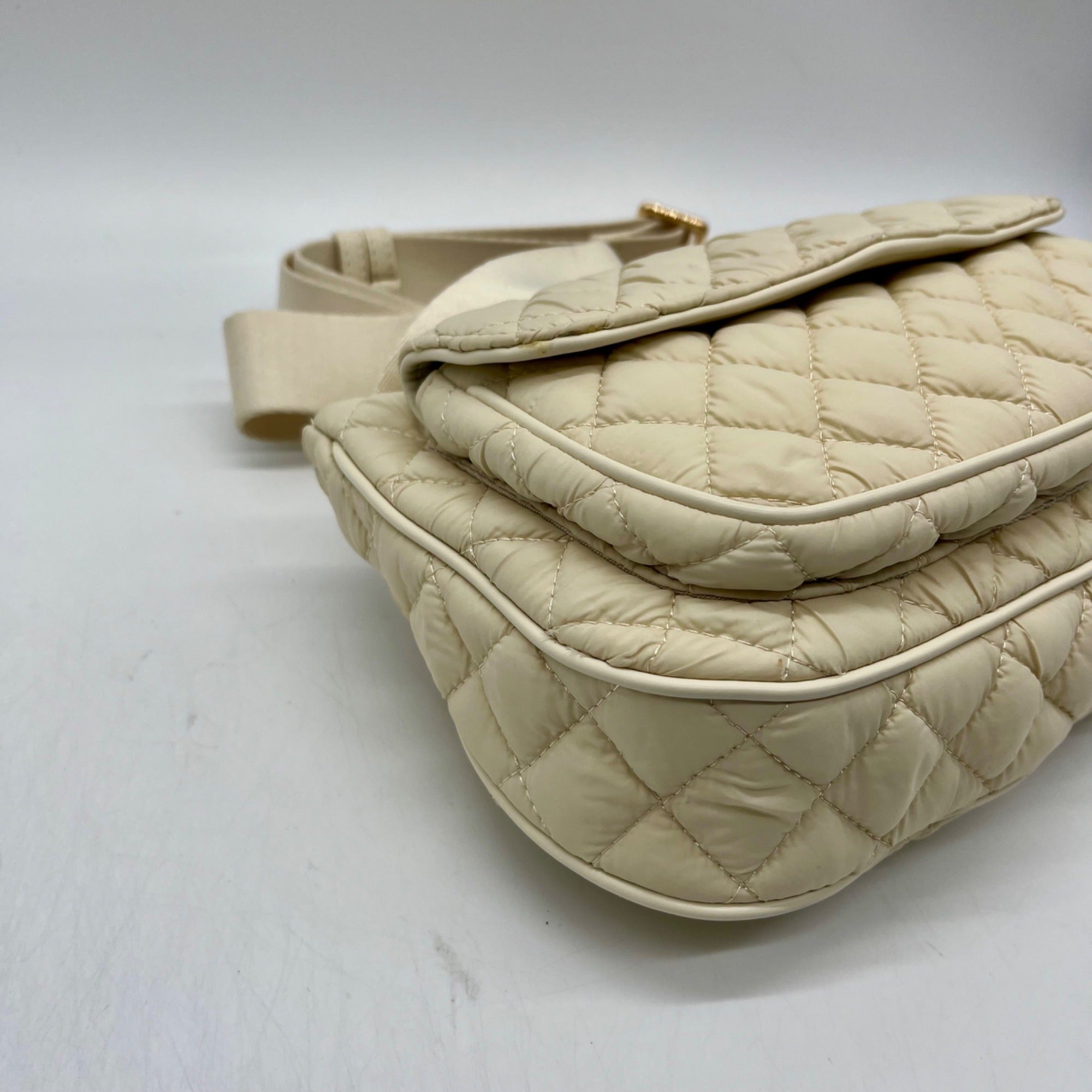 MMS Beige Fabric Slingbag