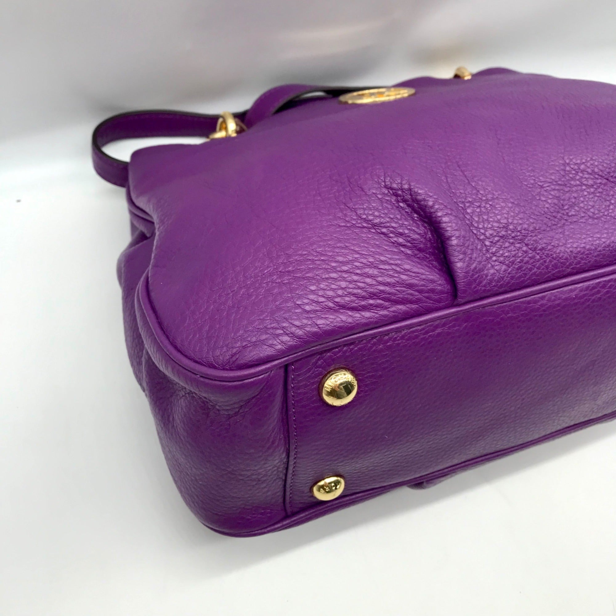 Michael Kors Violet Leather Fulton Chain Tote Bag
