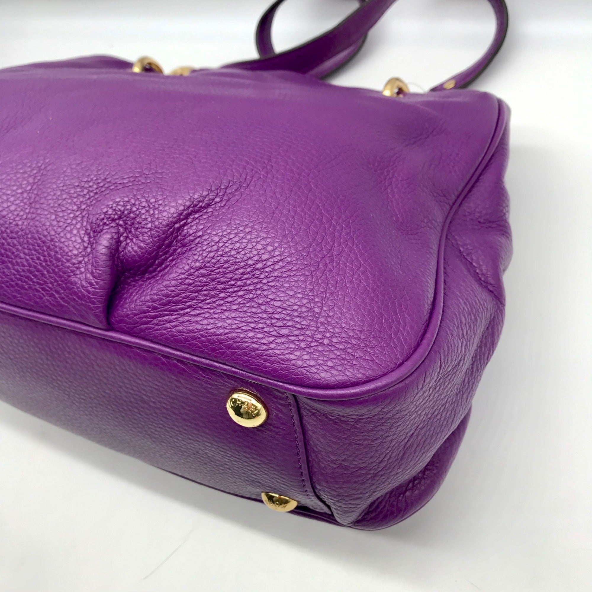 Michael Kors Violet Leather Fulton Chain Tote Bag