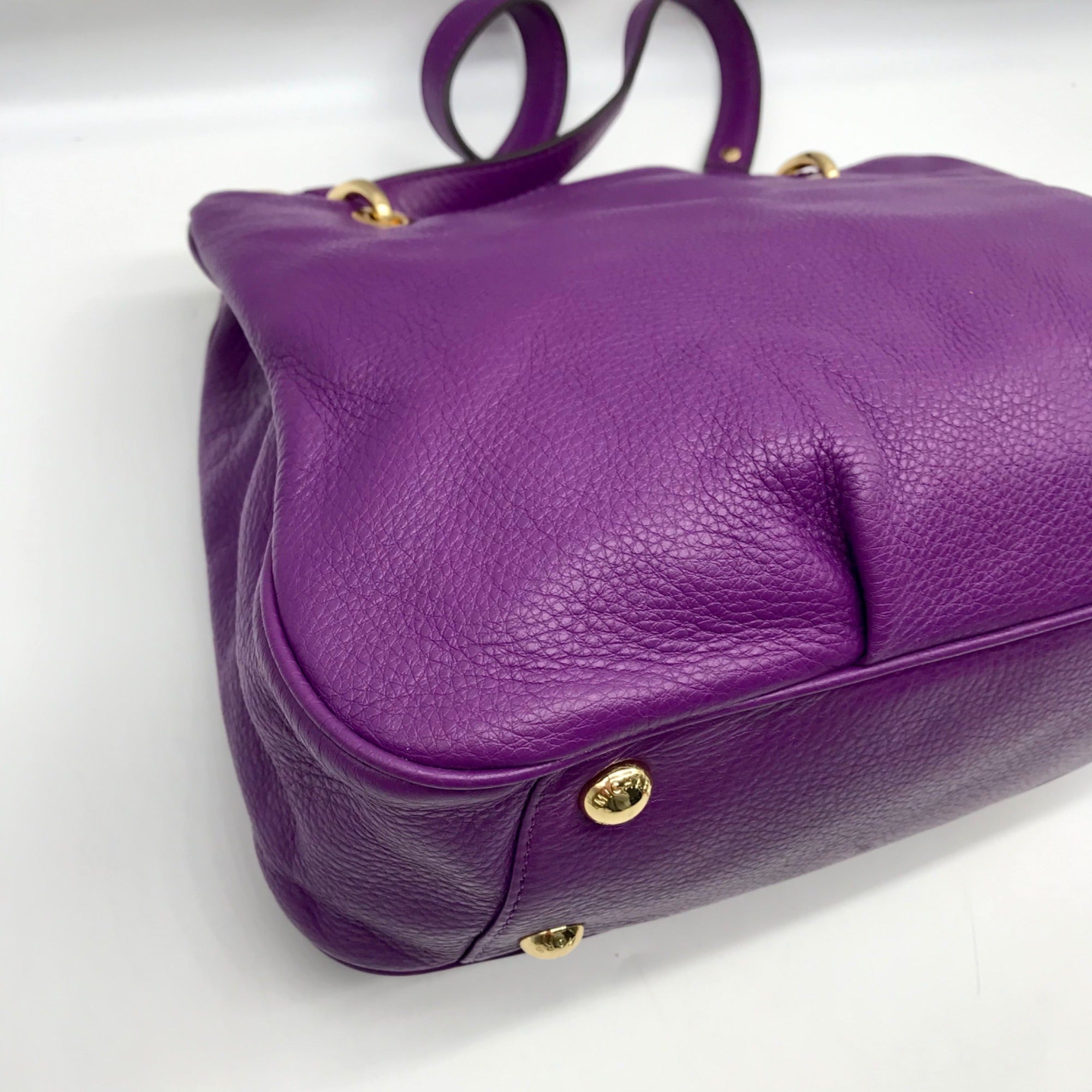 Michael Kors Violet Leather Fulton Chain Tote Bag