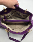Michael Kors Violet Leather Fulton Chain Tote Bag