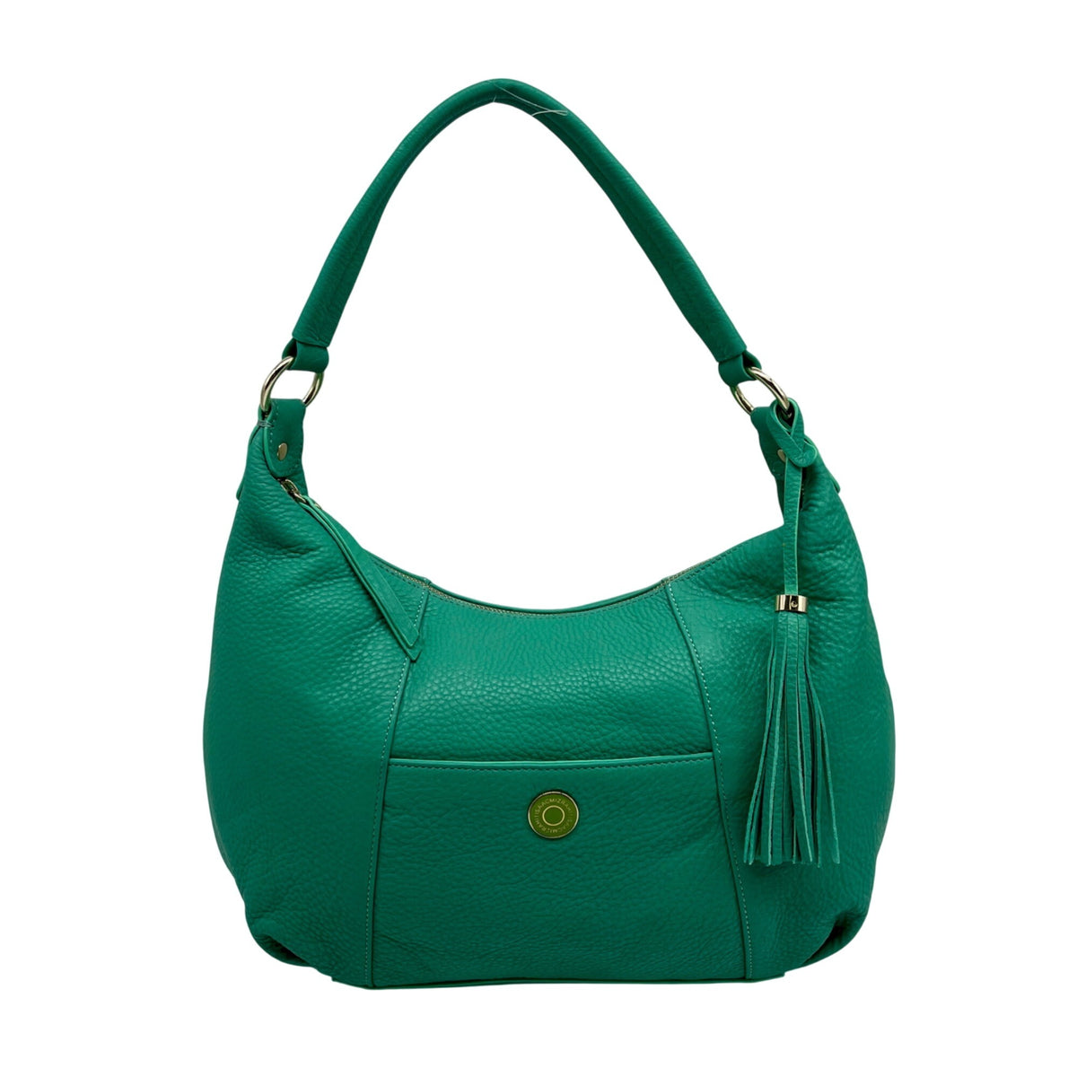 Issac Mizrahi Green Pebbled Leather Hobo Bag