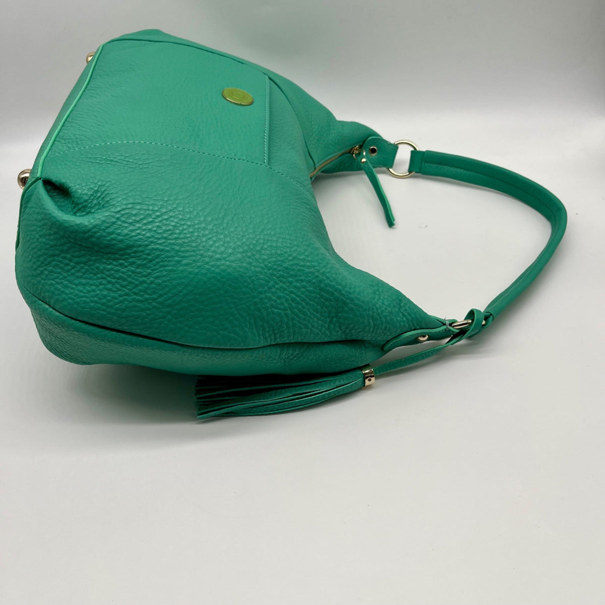 Issac Mizrahi Green Pebbled Leather Hobo Bag