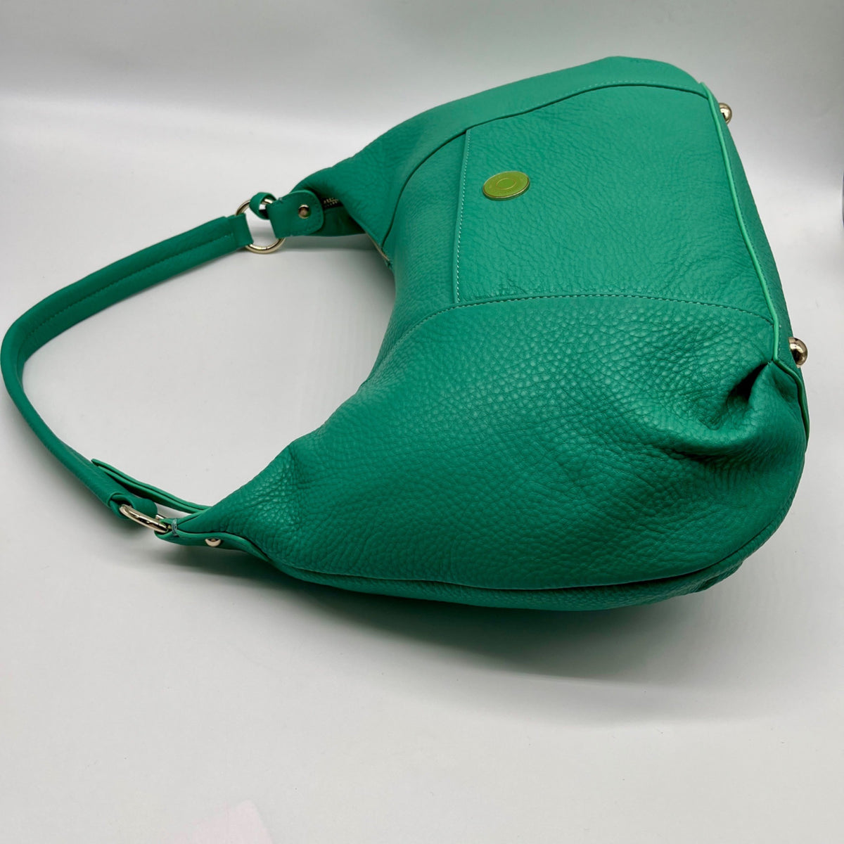 Issac Mizrahi Green Pebbled Leather Hobo Bag