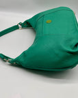 Issac Mizrahi Green Pebbled Leather Hobo Bag
