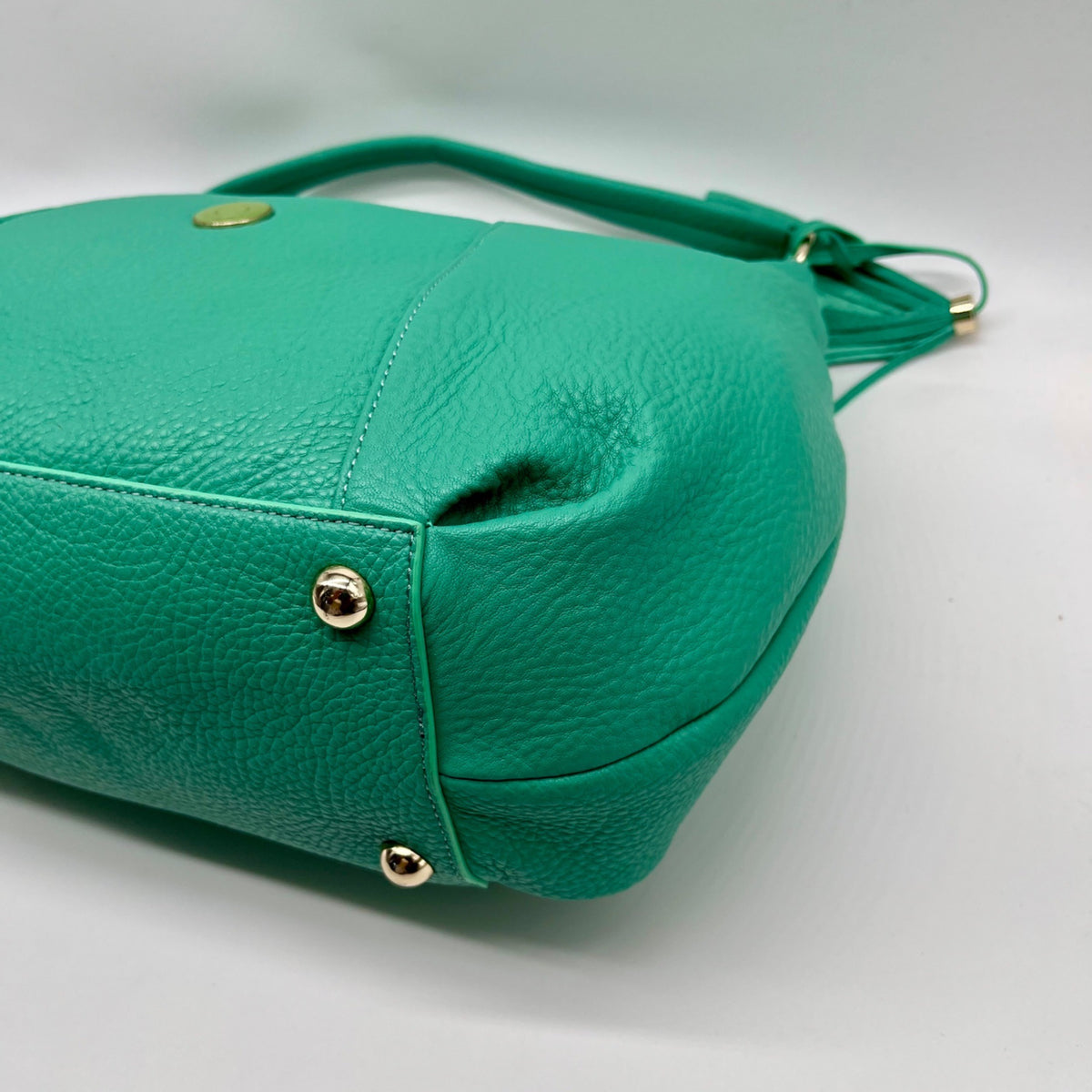 Issac Mizrahi Green Pebbled Leather Hobo Bag