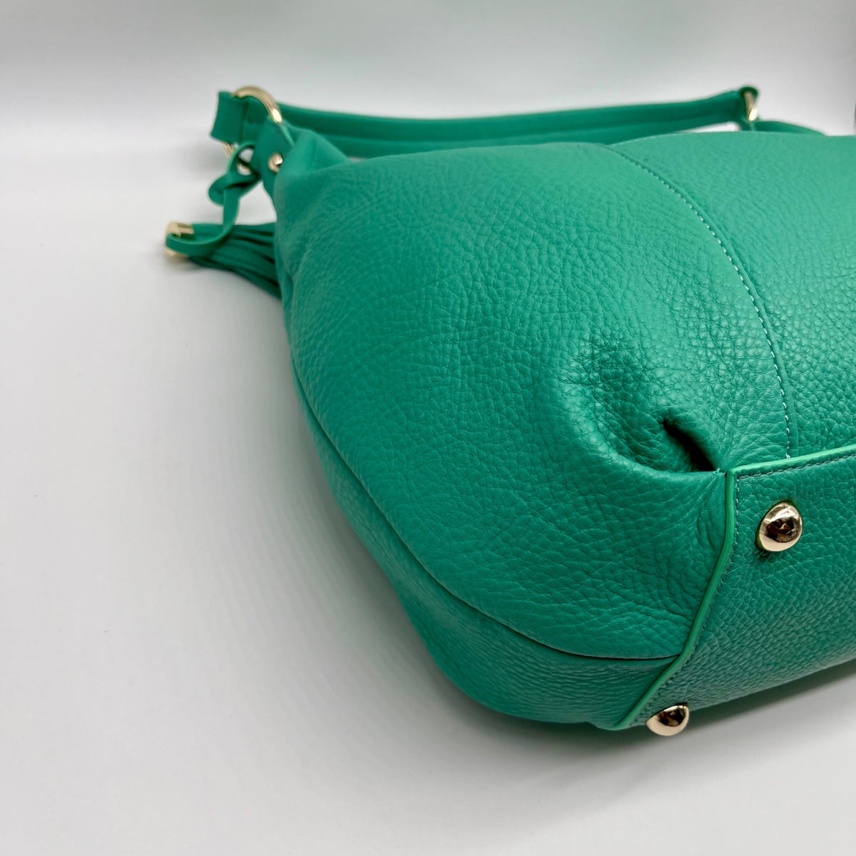 Issac Mizrahi Green Pebbled Leather Hobo Bag