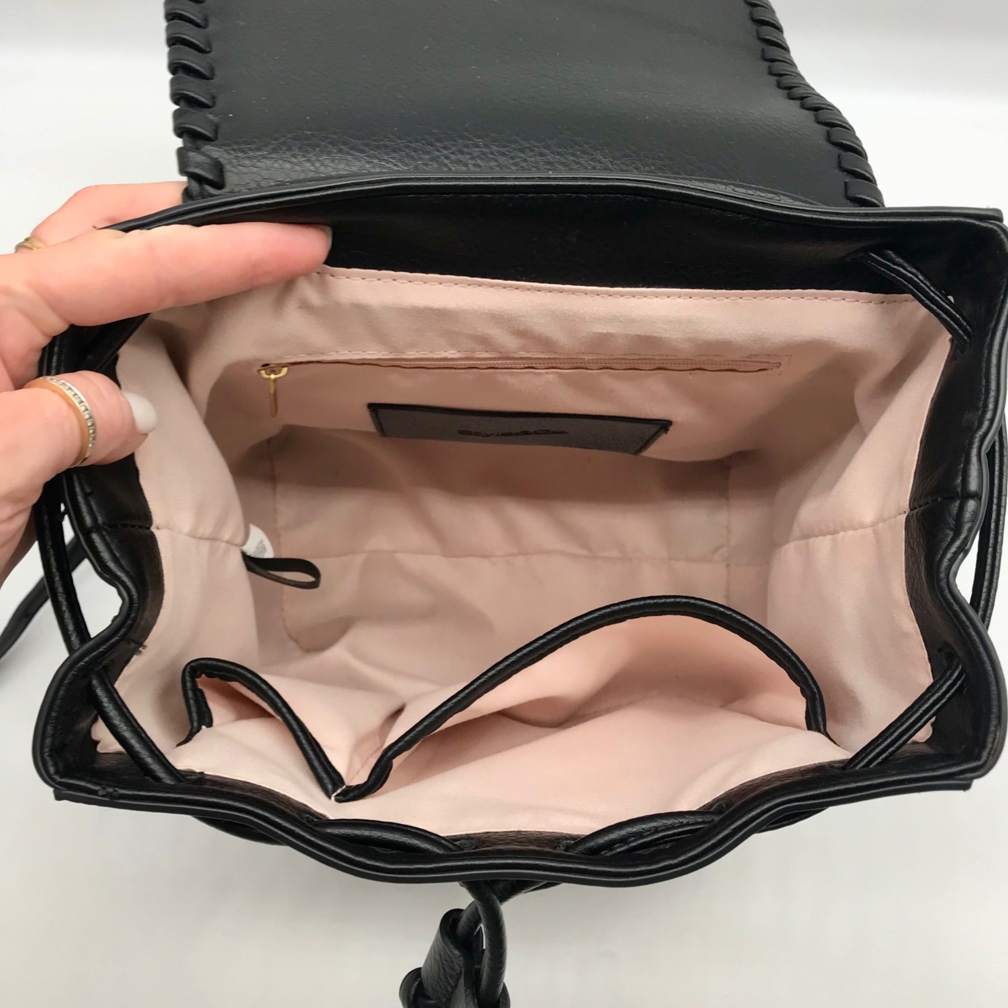 Style &amp; Co Black Whipstitch Backpack