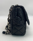 Marina Rinaldi Black Quilted Caviar Flap Crossbody