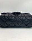 Marina Rinaldi Black Quilted Caviar Flap Crossbody