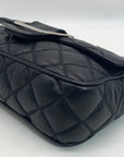 Marina Rinaldi Black Quilted Caviar Flap Crossbody