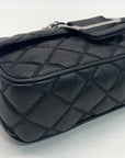 Marina Rinaldi Black Quilted Caviar Flap Crossbody