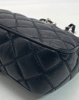 Marina Rinaldi Black Quilted Caviar Flap Crossbody