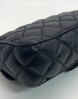 Marina Rinaldi Black Quilted Caviar Flap Crossbody