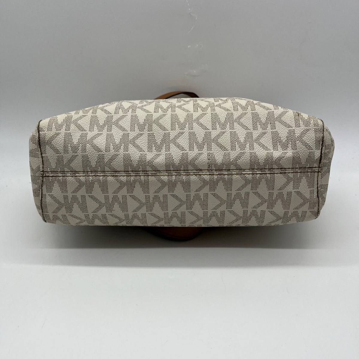 Michael Kors Beige Signature Logo-Print Shoulder Bag