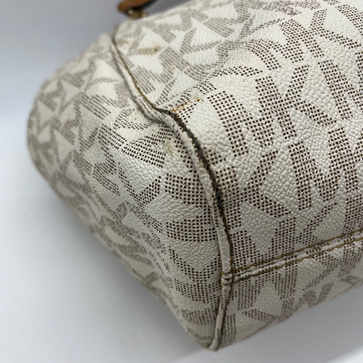 Michael Kors Beige Signature Logo-Print Shoulder Bag