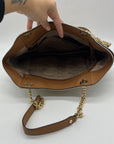 Michael Kors Beige Signature Logo-Print Shoulder Bag