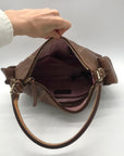 Dooney & Bourke Brown Pebbled Leather Shoulder Hobo Bag
