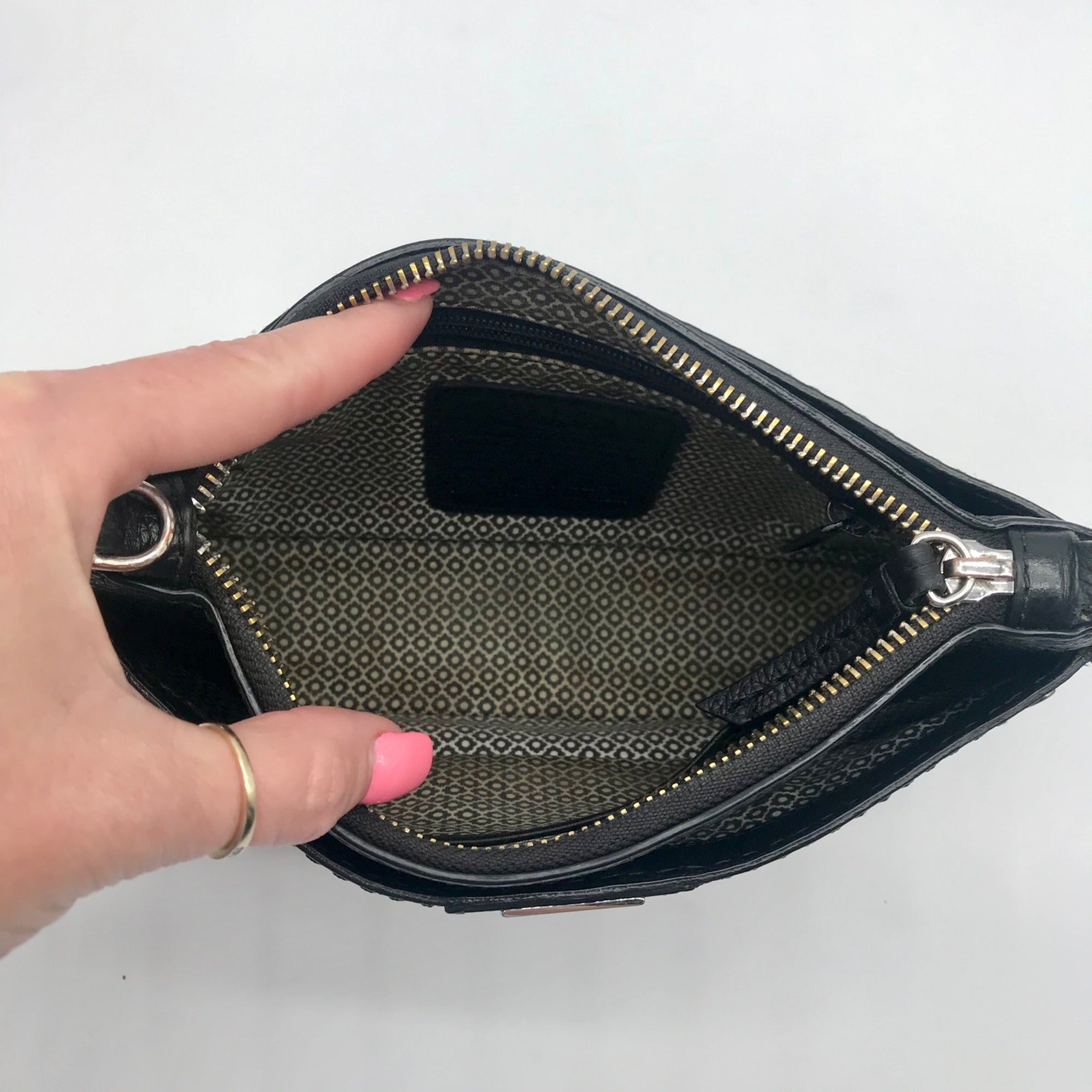 Brighton Black Pebbled Leather Preety Tough Rox Crossbody