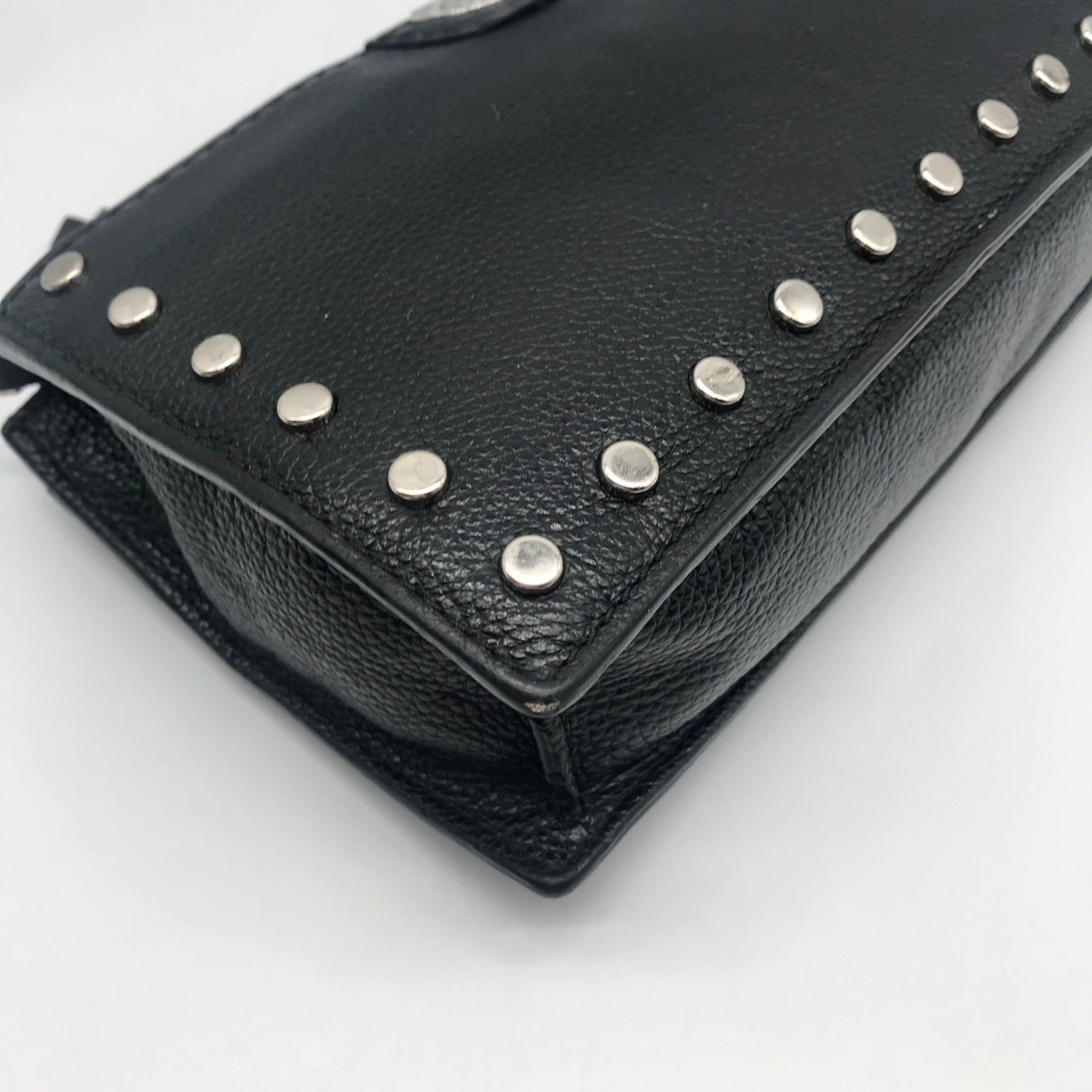 Brighton Black Pebbled Leather Preety Tough Rox Crossbody