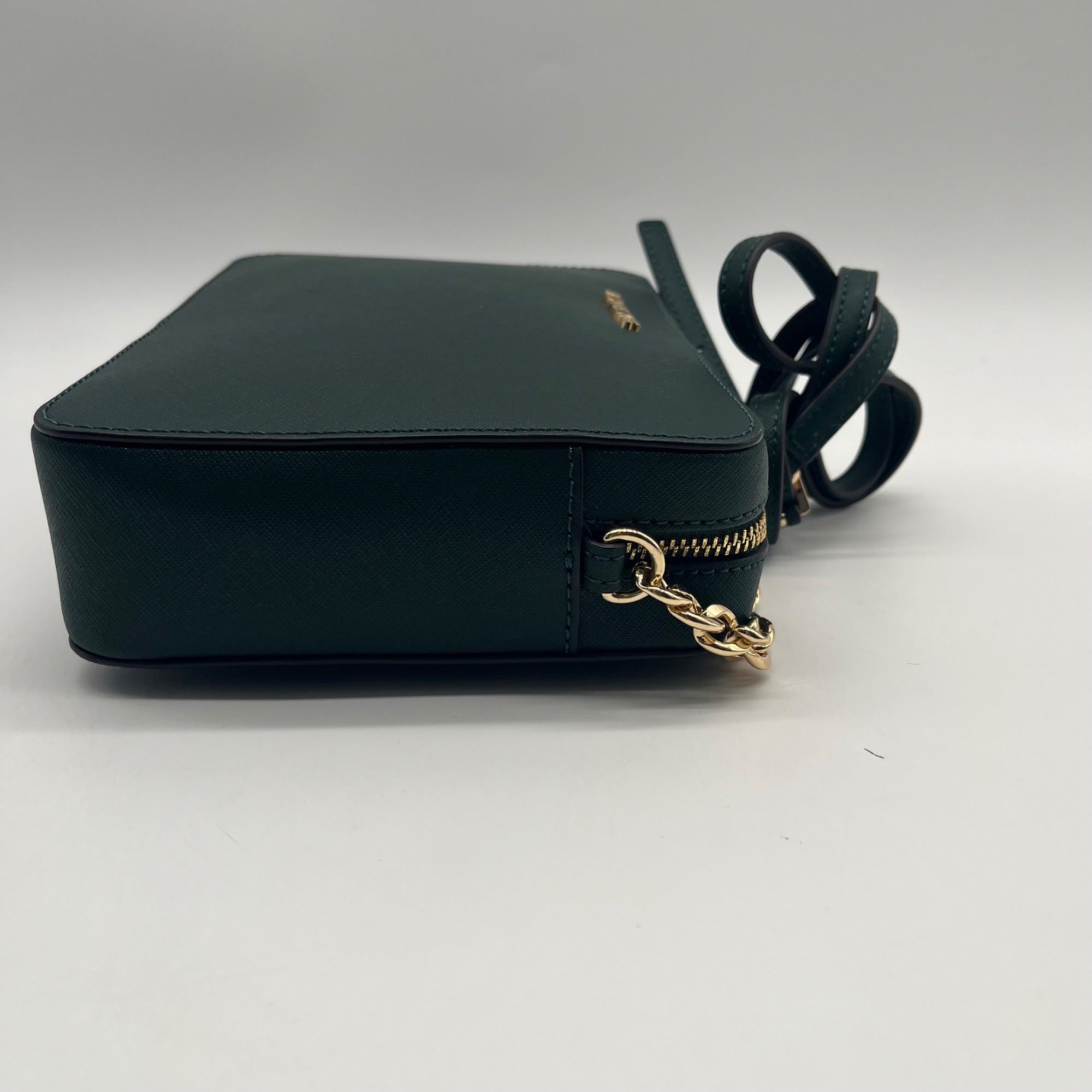 Michael Kors Forest Green Saffiano Leather Jet Set Travel Crossbody