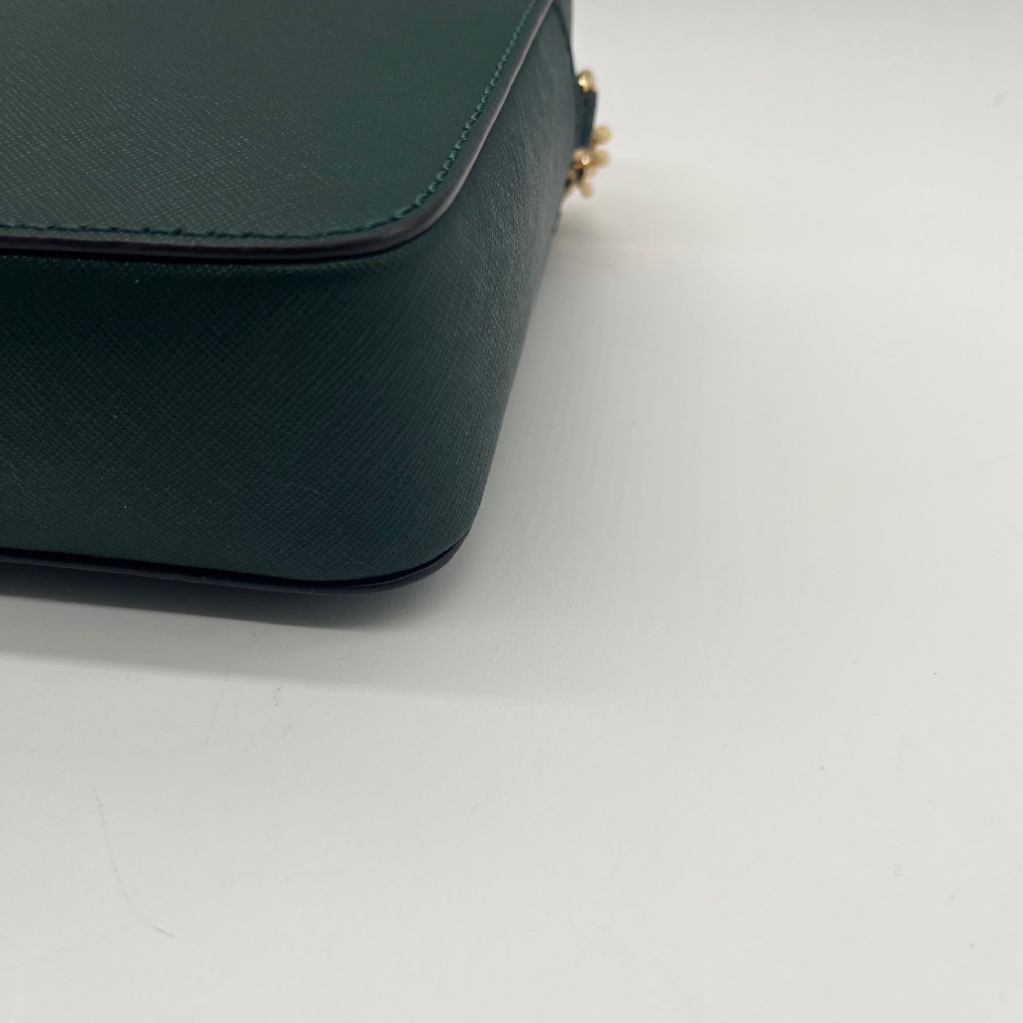 Michael Kors Forest Green Saffiano Leather Jet Set Travel Crossbody