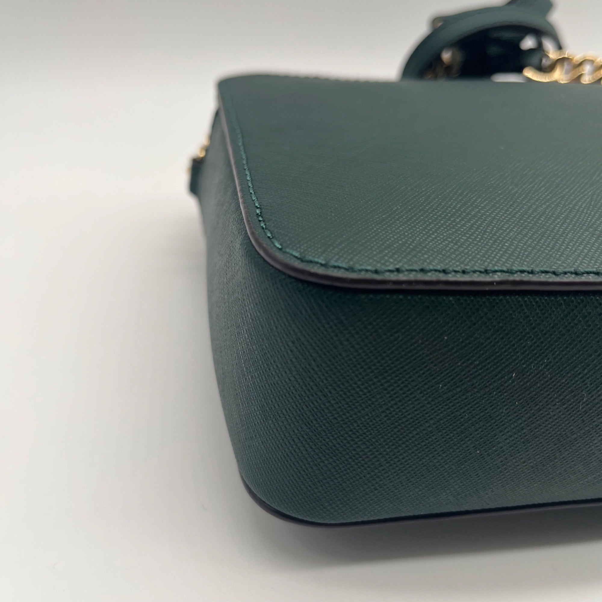 Michael Kors Forest Green Saffiano Leather Jet Set Travel Crossbody