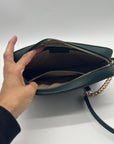 Michael Kors Forest Green Saffiano Leather Jet Set Travel Crossbody