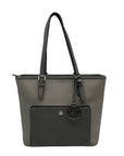 Michael Kors Gray Saffiano Leather Jet Set Pocket Tote Bag