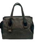 Tod's Gray & Black Calfskin Leather Tote Bag