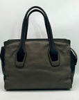 Tod's Gray & Black Calfskin Leather Tote Bag