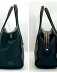 Tod's Gray & Black Calfskin Leather Tote Bag